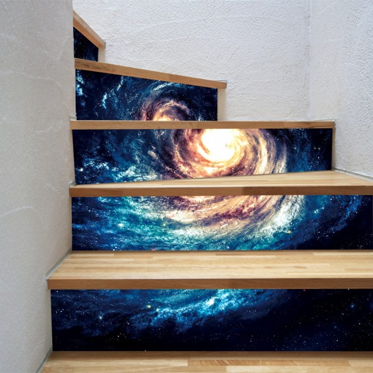 Stair Decal Spiral M31 Galaxy Peel & Stick Tiles Toe Kick Decals Riser ...