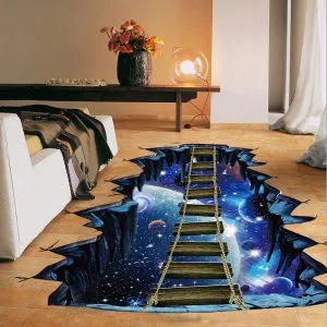 NEW Large 3D Cosmic Space Galaxy Star Bridge Home Decor For Kids Room Floor Living Room Decals Home