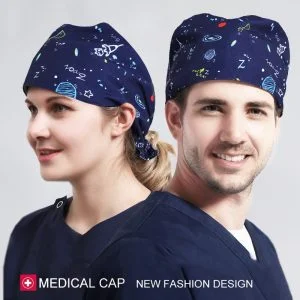 Astronomy Print Scrub Cap -- Space-Themed Surgical Cap for Healthcare Workers