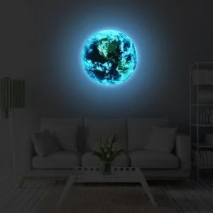 Glow-in-the-Dark Clouds Planet Earth Kids Room School Classroom DIY 3D Wall Art Sticker Home Decor
