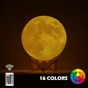 Color-Changing Moon Lamp -- LED Night Light for Astronomy Lovers and Space Home Decor